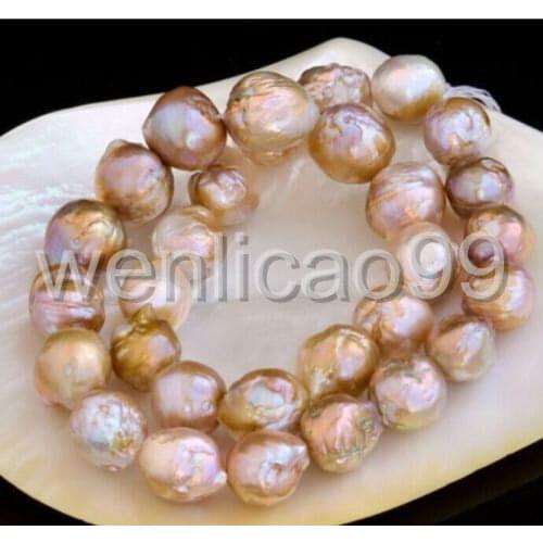 12-13mm natural japanese kasumi pink Purple pearl necklace 18inch