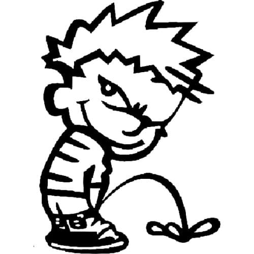 15*10.7cm A boy Piss Pee Funny Car Truck Window Wall Laptop Vinyl Decal Sticker Funny Personality Stickers