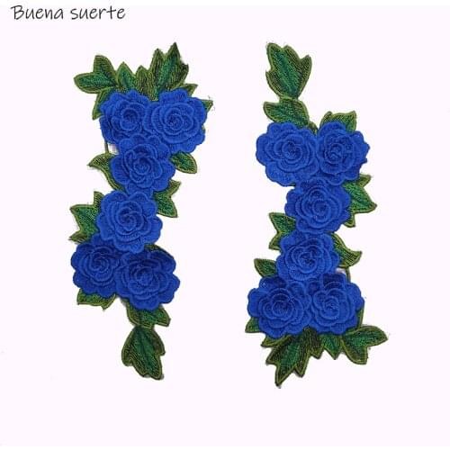 5 Color 3D Flower Patches for Clothing Denim Jacket Embroidered Patch for Clothes Applique Embroidery Wedding Dress Sewing Trim