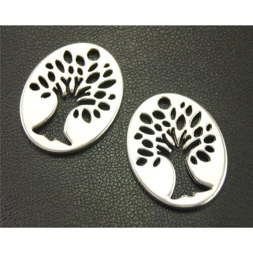 5pcs Silver Color Hollow Tree Charms For DIY Handmade Jewelry 26x20mm A1903