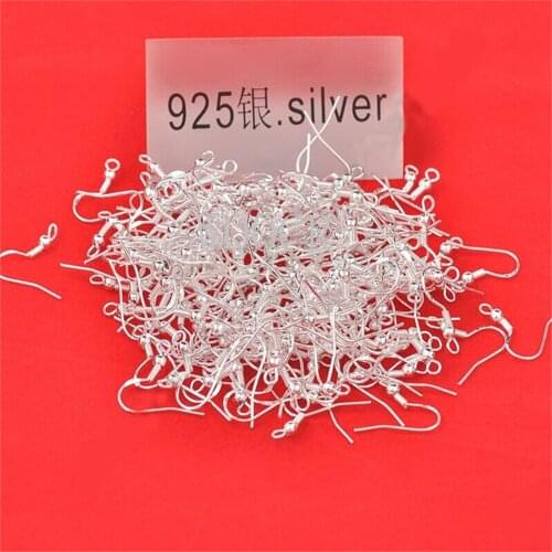500X/Batch Carving 925 Silver Earring Hook Hook Accessories DIY Jewelry Making Accessories Hook With Ball Earrings Wire Jewelry