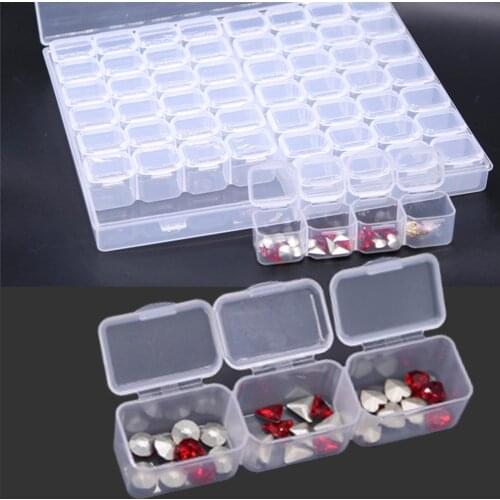 56 Grid Separate Slots Empty Storage Box Clear Storage Case Nail Jewelry Tool Box with Lid Display Container Storage Organizer