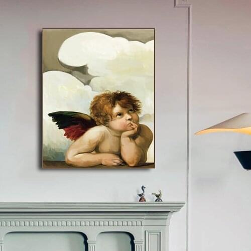 MUTU Calligraphy Raphael Canvas Painting Classic Wall Artwork The Sistine Madonna Posters and Prints Living Room Home Decor