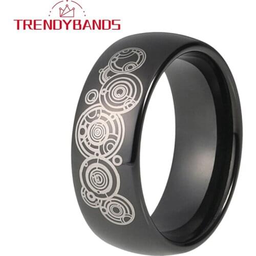 8MM Tungsten Carbide Rings Wedding Band Men Women Engraving Ring Laser Engraving Comfort Fit