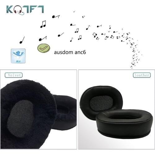 KQTFT 1 Pair of Velvet leather route Replacement EarPads for ausdom anc6 Headset Earmuff Cover Cushion Cups