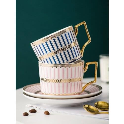 Nordic Creative Tea Cup Reusable Modern Simple Outside Afternoon Tea Cup Set Porcelain Coffee Canecas Kitchen Accessories EI50BD