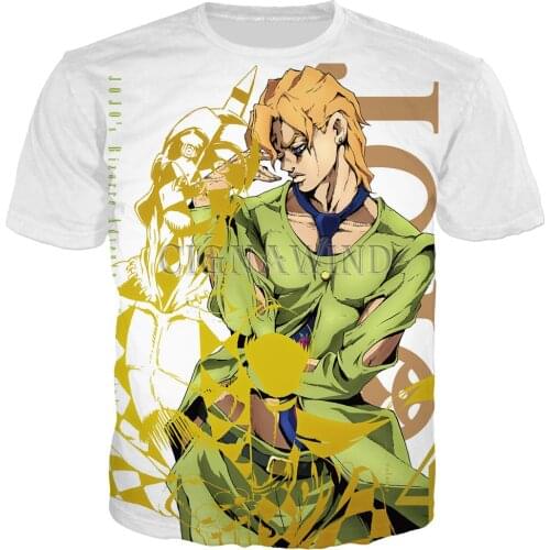 Summer New 3D Print T-Shirt Men Women Anime JoJo Bizarre Adventure Tshirts Boy Girl Casual Tees Clothes Teens Streetwear Tops