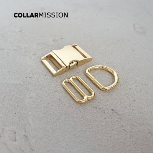 50pcs/lot 25mm Metal Plated Buckle (Metal Buckle+ Adjust Buckle+ D Ring) For Backpack Bag Webbing Cat Dog Collar DIY Accessory