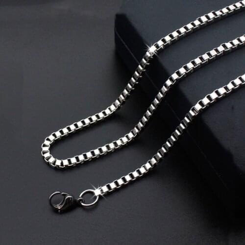 Fashion simple titanium steel necklace short box chain stainless steel necklace jewelry for man & women hot sale