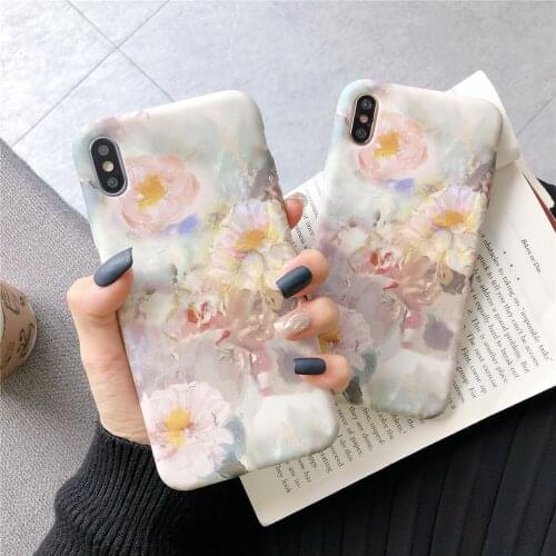 Vintage Impressionist Art Oil Painting Flower Cover for iPhone 12 Mini 11 Pro Xr Xs max X 6 7 8 Plus Soft Silicone Case Coques