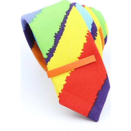 Tie&Clip Set Informal 100% Linen Flower/Animal Necktie Bright Ties Pin Clips Clasp Colourful for Mens Clothing Accessories