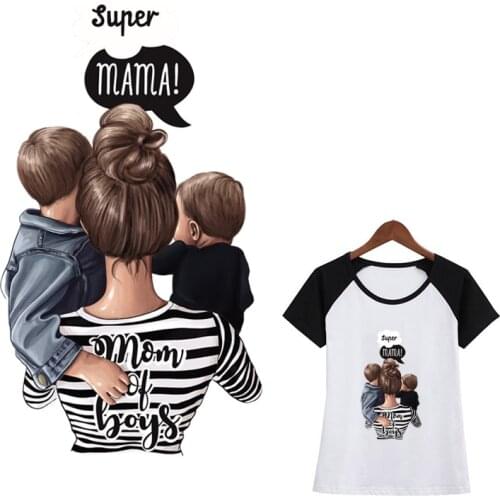 Mom Patches Super Mama Stickers Diy Accessory Clothing Deco Badges New Design Washable Heat Transfer Iron-On Transfers