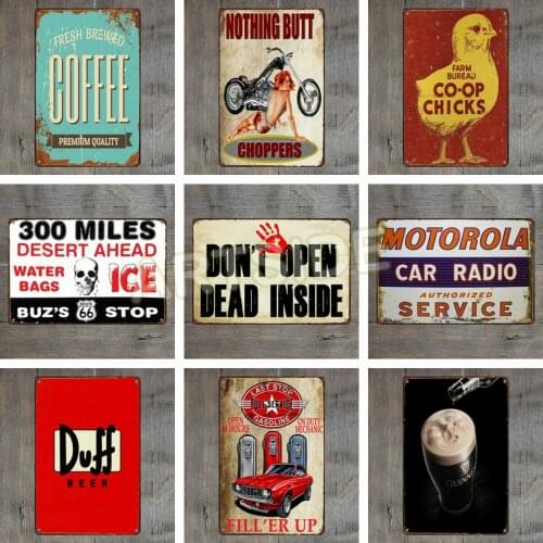 20*30CM Retro Plaque Wall Decor for Bar Pub Kitchen Home Vintage Metal Poster Plate Metal Signs Painting Plaque