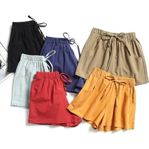 2021 New Women Shorts Summer Casual Solid Drawstring shorts high waist loose shorts for girls Soft Cool female short S-XL