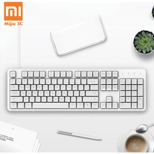 Original XiaoMi Keyboard Yuemi MK06C 104Keys NKRO Cherry Red Switch USB Wired Mechanical Keyboard PBT Keycaps for Windows Mac Os