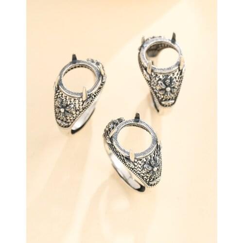 12*12mm 925 STERLING SILVER men Semi Mount Bases Blanks base blank Pad ring Setting wedding jewelry findings diy A5900