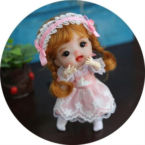 Suitable for ob11 doll clothes 1 / 12bjd clothes GSC clay head dress dress 3 piece suit joint doll accessories lace dress suit