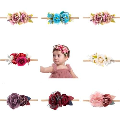 Baby Girls резинки для волос Headband Flower Crown Hair Bows Band For Girls Turban Toddler Hair Bands Newborn Hair Accessories