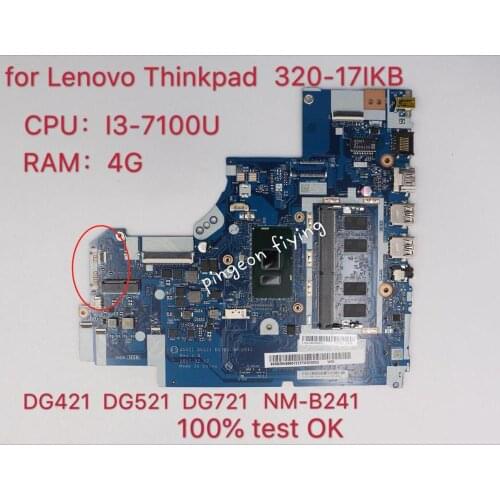 Applicable to 320-17IKB Computer Motherboard I3-7100U DDR(4G) Number NM-B241 FRU 5B20N86607 5B20N86544 5B20N86489