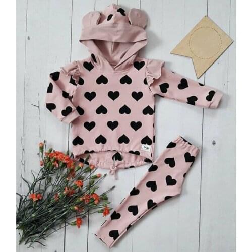 PUDCOCO Sweet Child Toddler Baby Girls Kid Top Hooded Pullover Trousers Pants Clothes Support wholesale