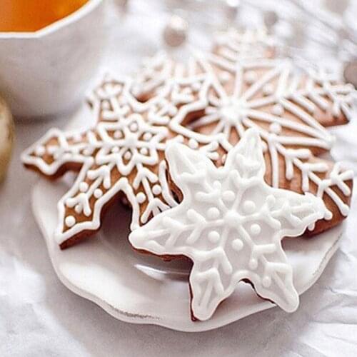 Christmas Decor Tree Snowflake Molds Metal Cookie Cutter Sugarcraft Fondant Cake Tools Biscuit Mould