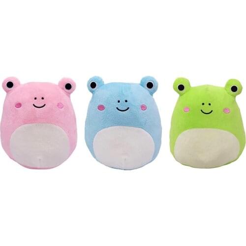 Cute Frog Plush Toy Kawaii Plush Frog Pillow Stuffed Animal Soft Pillow Cotton Plushies Doll Lumbar Back Cushion