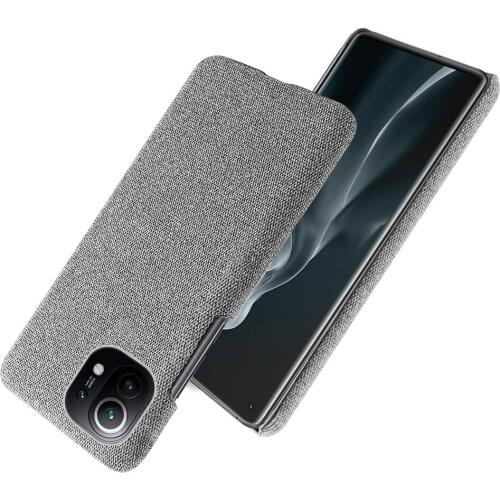 Slim Cloth Texture Fitted Cover for Xiaomi Mi 11 Case Fabric Ultrathin Antiskid Anti-fall Capa Xiomi Mi11 My Mi 11 6.81 Xiaomi11