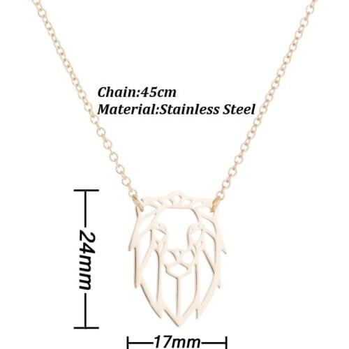 WANGAIYAO2021 new creative origami lion necklace female lion cute cute animal lady clavicle chain pendant jewelry holiday gift