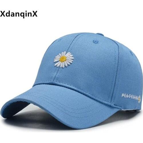 XdanqinX Womens hat cotton baseball cap fashion sports caps for women snapback cap adjustable washable embroidery tongue cap