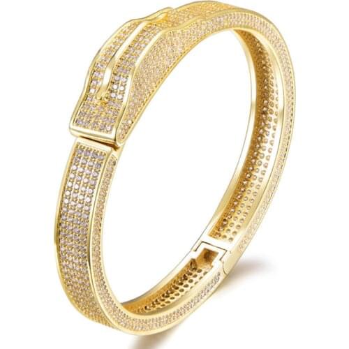 Zlxgirl jewelry full brand mirco paved wedding bangle for men high quality copper gold color bracelet & bangle free bags shipp