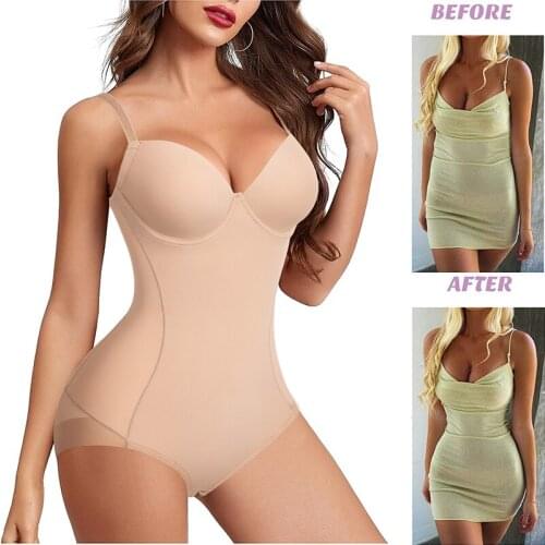 Women Waist Trainer Bodysuit Slimming Full Body Shaper Seamless Shapewear Jumpsuits Tummy Control Underwear Butt Lifter Corset