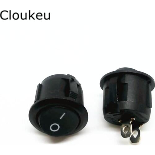 5Pcs 20MM Rocker Switch Round Black KCD1-105 2Pin 2File Seesaw Power switch 6A250V