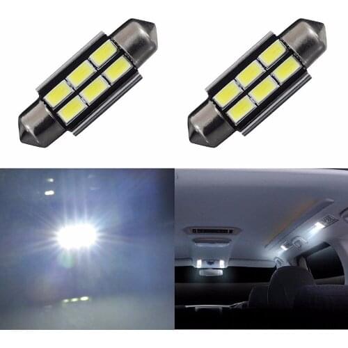 AGLINT 2PCS C5W Festoon 36mm LED Lamp CANBUS Error Free 5730 SMD 6Chips LED Interior Car Bulb for Room Lighting White DC 12Volt