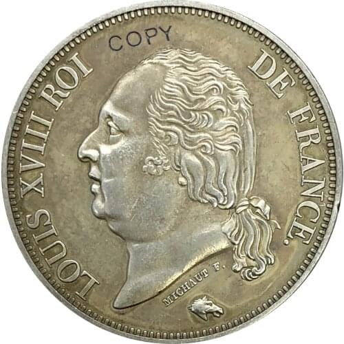 Aliexpress france France 1816 BB 5 Francs Louis XVIII ROI DE Letter Edge Brass Plated Silver Copy Coins