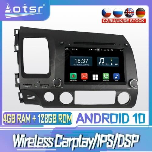 Android 10 PX6 128G For HONDA CIVIC 2006 2010 2011 DVD GPS Navigation Auto Radio Stereo Video Multimedia Player HeadUnit 2din