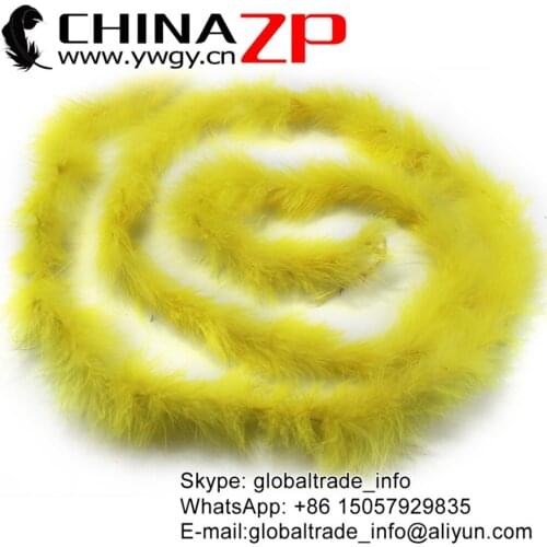 CHINAZP Factory 20yards/lot 10G Selected Top Quality Dyed Yellow Turkey Marabou Feather Boas