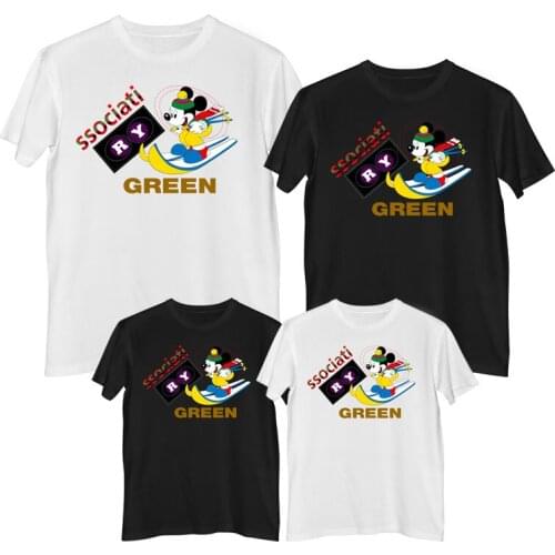 Disney Mickey Mouse T-shirt Summer Comfortable 100%cotton Fashion clothes for teens Mens clothing boy t-shirt shirt father son