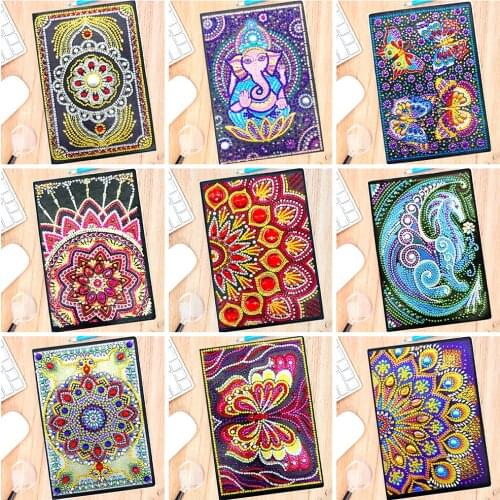 Haucan 5D Notebooks Diamond Painting Mandala DIY Diamond Embroidery Mosaic Special Shaped New 2020 Christmas Gift