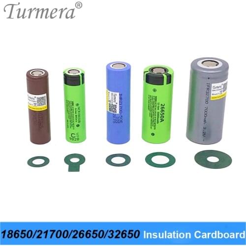 Turmera 18650 Battery Insulator Insulation Ring Adhesive Cardboard Paper for 18650 21700 26650 32700 Lifepo4 Battery Pack Use M2