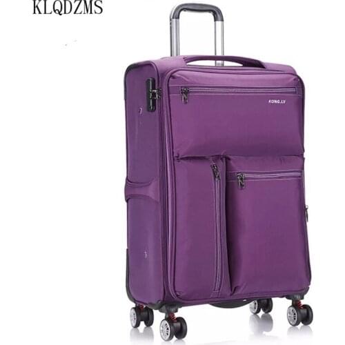 KLQDZMS 20’’24’’28Inch Oxford Colorful Travel Rolling Bags On Wheels Mans Classic Wheeled Suitcase Trolley