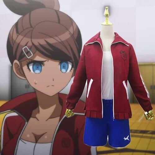 Game Anime Danganronpa Trigger Happy Havoc Asahina Aoi Cosplay Costume Wigs Girl Woman Sport Jacket Tops Shorts Sets C103M22