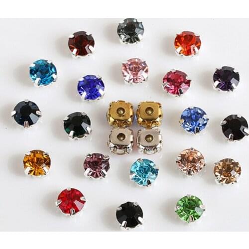 4mm Round Sewn Garment Rhinestones Silver Claw Crystal Flatback For Needlwork Jewelry Nails Wedding Party Accessory 200Pcs