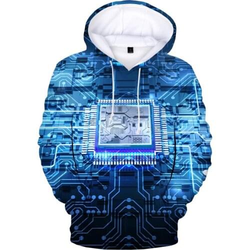 Trend Electronic Chip Hoodie Men/women Hooded Sweatshirts Funny Tracksuit Hip Hop Fashion Casual Tops Kawaii Kids Pullovers