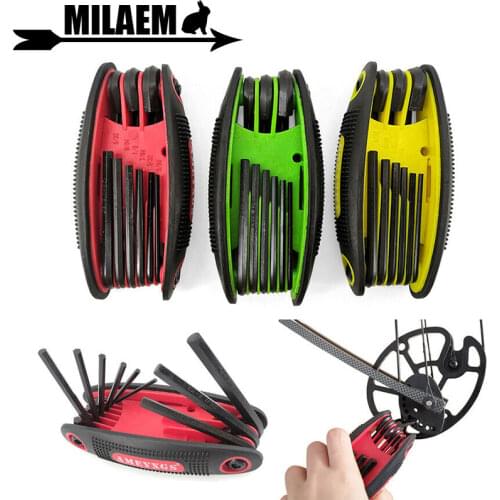 9in1 Allen Wrench Set Hex Key Folding Repair Tool Archery Compound Recurve Bow Shooting Hunting Accessories