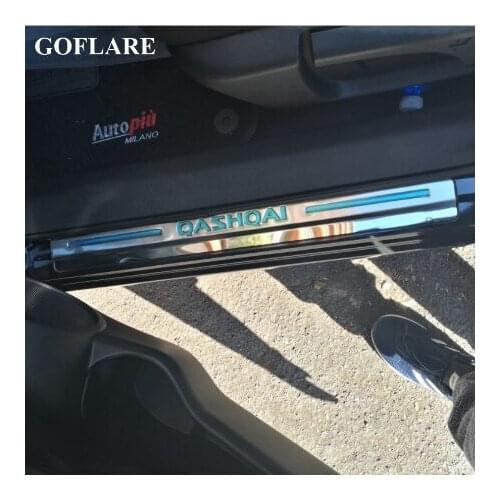 For Nissan Qashqai J11 Dualis accessories 2013-2020 door sill strip covers welcome pedal Trim scuff plate sills guard thresholds