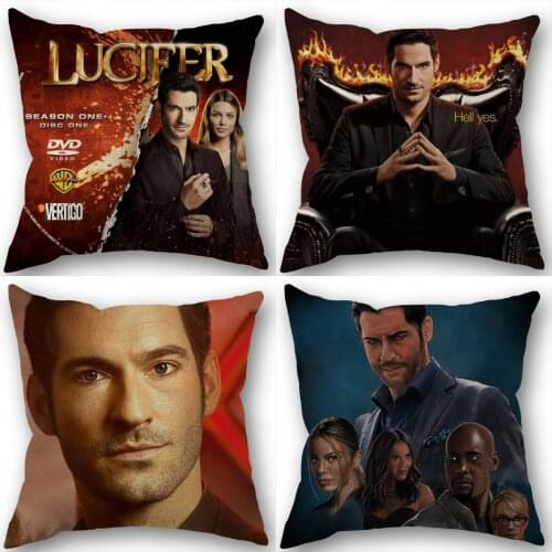 New Lucifer Pillowcase Cotton Linen Fabric Square Zippered Pillow Cover For Office Family Decoration 45X45cm Eco-Friendly 1210