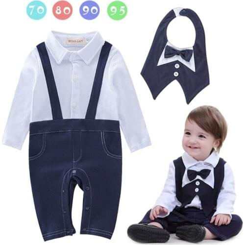 Baby Boy Clothes Gentleman Rompers Toddler Newborn Cotton Long Sleeve Jumpsuits Autumn Infantil Clothing