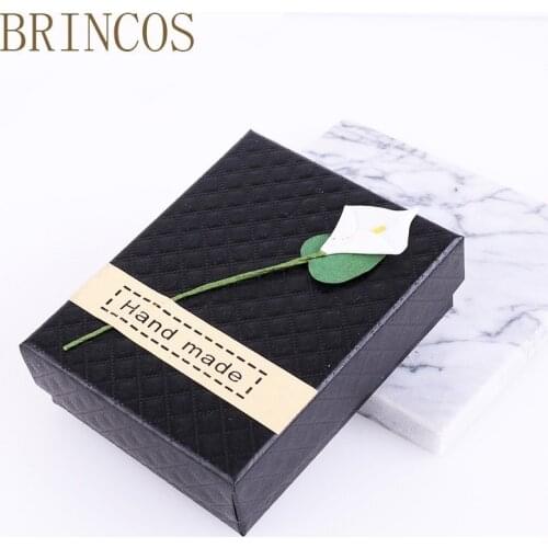 Gift Box Sale New Square Jewelry Organizer Box Engagement Ring Earrings Necklace Bracelet Display Holder Black Red White