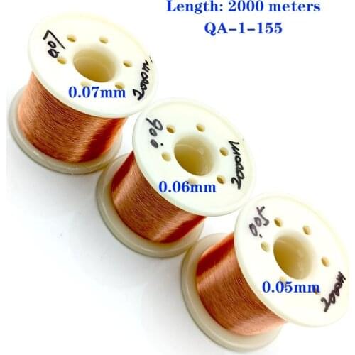 QA-1/155 2000m 2000M/roll 0.05mm 0.06 0.07mm Diameter Thin Copper Wire DIY Rotor Enamelled Wire Electromagnet Technology Making