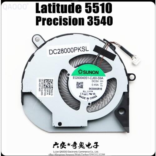 QAOOO DC28000PKSL EG50040S1-CJ60-S9A FOR DELL Precision 3540 and Latitude 5510 CPU COOLING FAN CN-06T7HN (VGA)